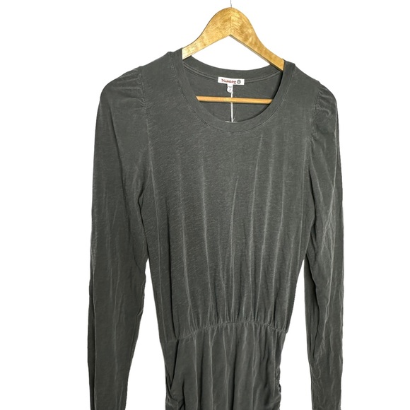 NWT Sundry for Anthropologie Shirred Puff Sleeve Dress in Carbon size m - Picture 16 of 16